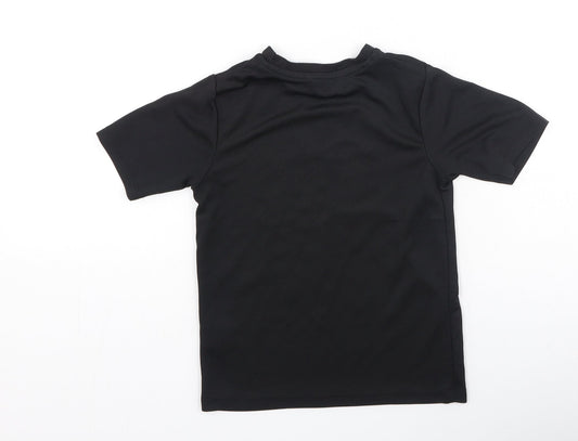 Pep & Co Boys Black Polyester Basic T-Shirt Size 5-6 Years Round Neck