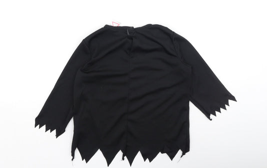 Preworn Boys Black Polyester Basic Casual Size S Round Neck - fancy dress