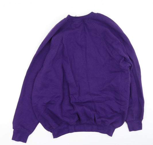 Russel Mens Purple Cotton Pullover Sweatshirt Size L - Christmas Jumper