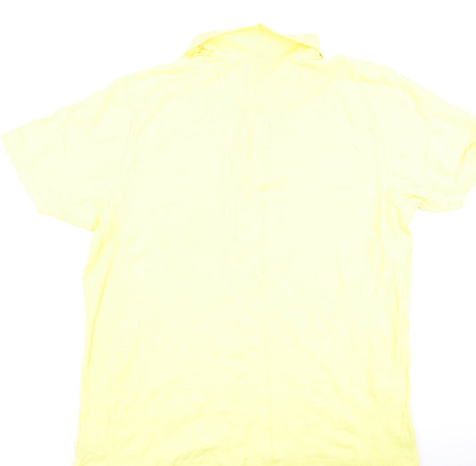 Dunnes Stores Mens Yellow Cotton Polo Size 2XL Collared