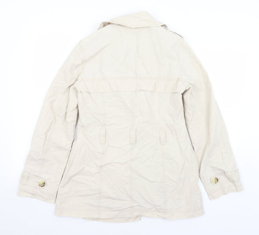 NEXT Womens Ivory Overcoat Coat Size 10 Button
