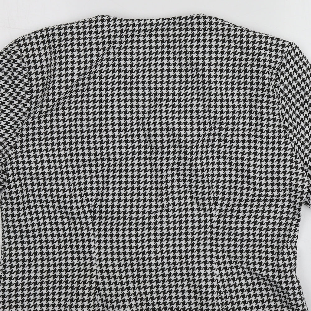 GTC Womens Black Houndstooth Jacket Blazer Size 2