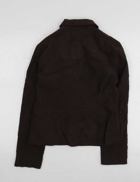 NEXT Womens Brown Polyester Jacket Suit Jacket Size 12