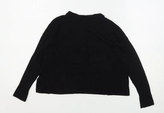 Topshop Womens Black Viscose Pullover Sweatshirt Size 4