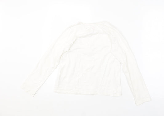 NEXT Girls White Cotton Basic T-Shirt Size 10 Years Round Neck