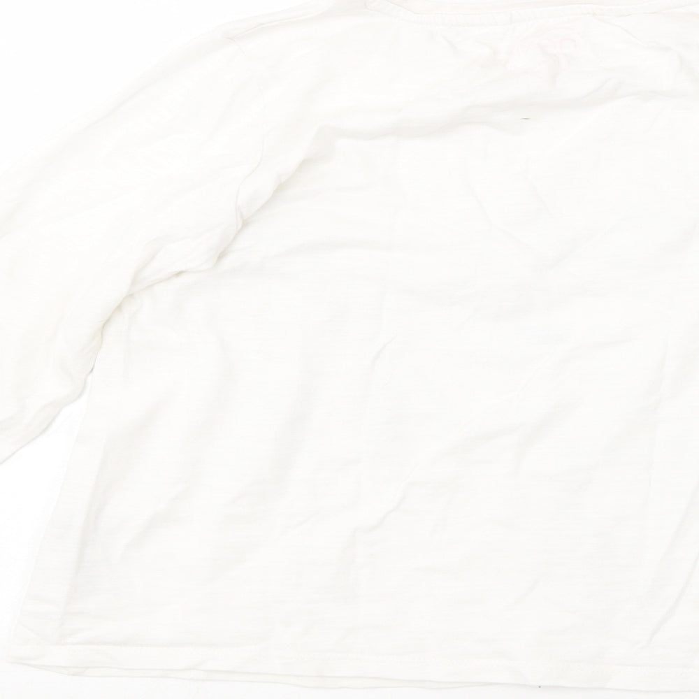 NEXT Girls White Cotton Basic T-Shirt Size 10 Years Round Neck