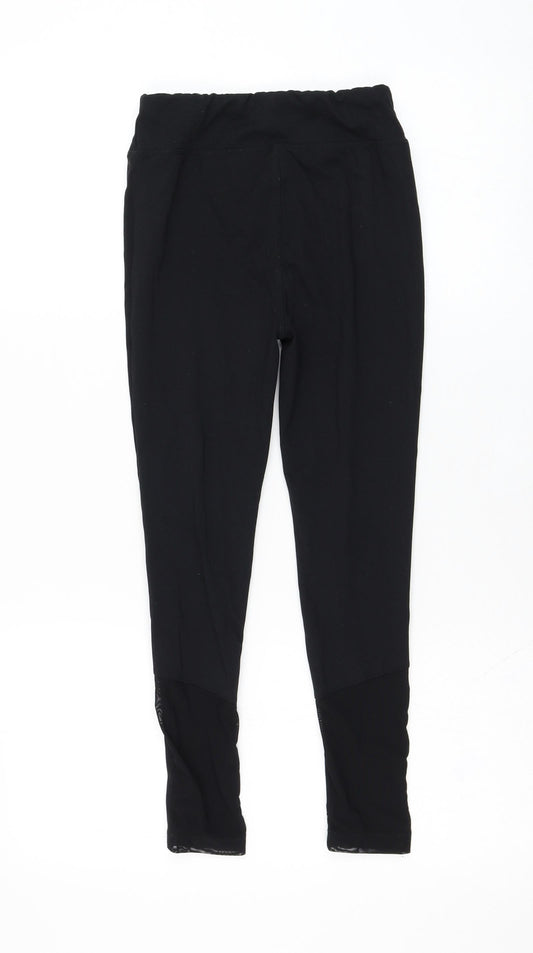 Dunnes Stores Girls Black Polyester Jogger Trousers Size 9 Months Regular Pullover - Leggings, Mesh accent