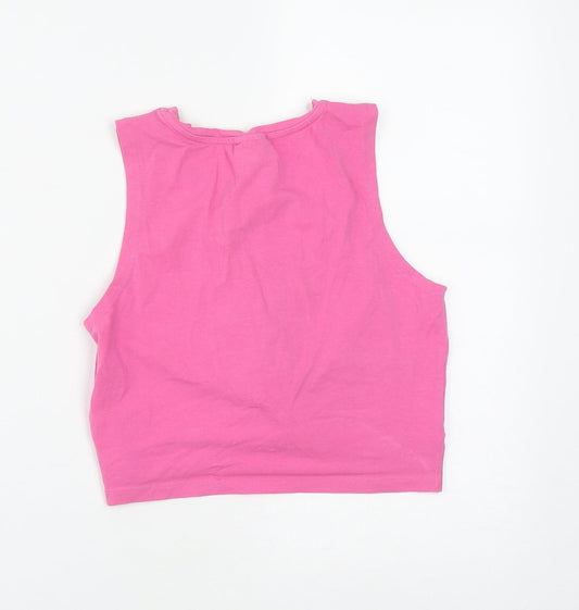Noisy may Girls Pink Cotton Cropped Tank Size M Round Neck