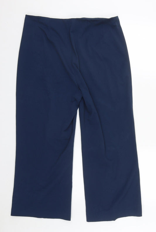 EMERCO Womens Blue Polyester Trousers Size 16 L27 in Regular Zip