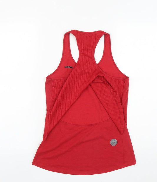 Pyua Womens Red Polyester Basic T-Shirt Size S Round Neck