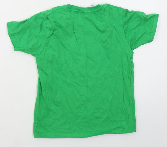 Gildan Boys Green Cotton Basic T-Shirt Size 5-6 Years Crew Neck Pullover - I'm Welsh What's Your Superpower