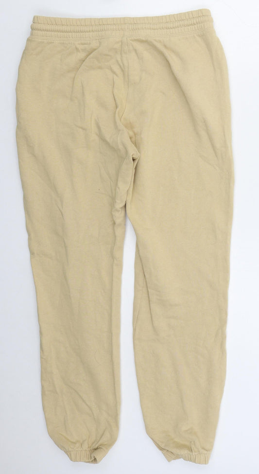 H&M Womens Beige Cotton Sweatpants Trousers Size S L28 in Regular Drawstring