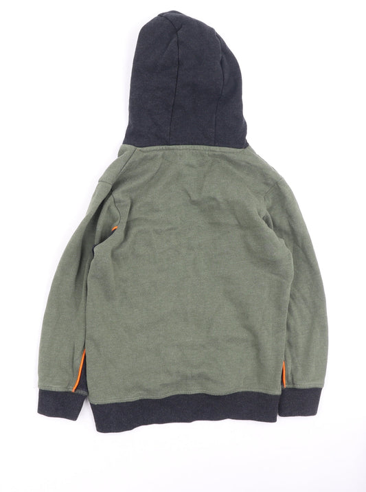 Preworn Boys Green Cotton Pullover Hoodie Size 7 Years