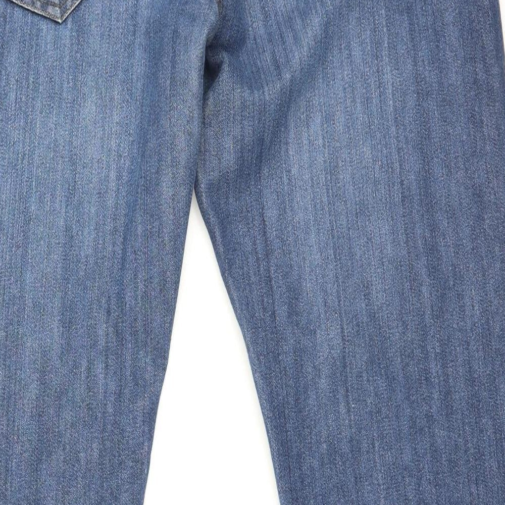 Preworn Womens Blue Cotton Straight Jeans Size 36 L31 in Regular