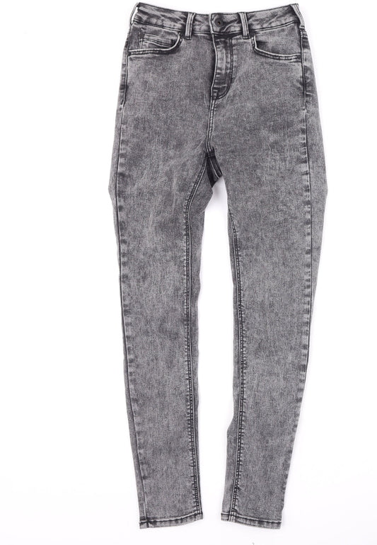 Jack Wills Womens Grey  Cotton Skinny Jeans Size 25 L26 in Regular