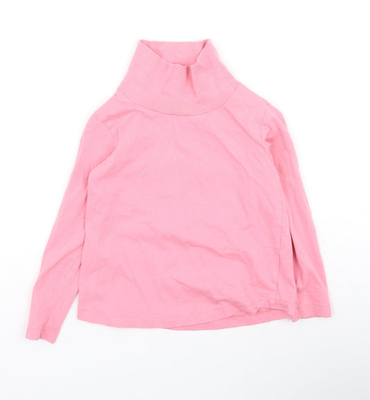 Dunnes Stores Girls Pink Cotton Basic Blouse Size 3-4 Years High Neck