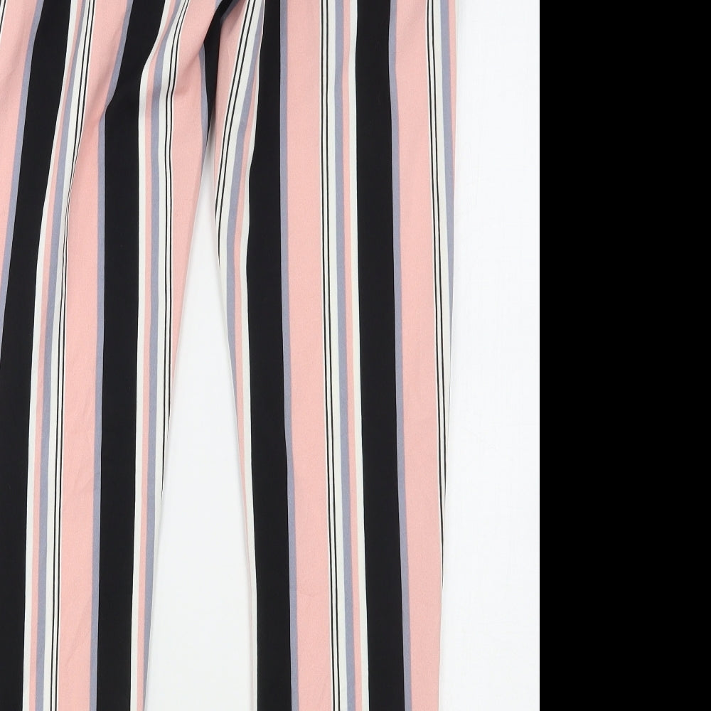 New Look Womens Multicoloured Striped Polyester Trousers Size 8 L28 in Regular