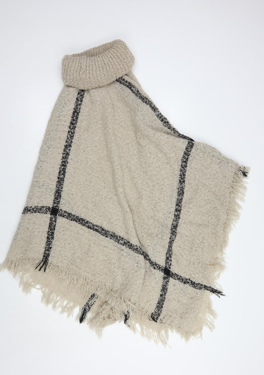 Peacocks Womens Beige Striped Overcoat Poncho One Size