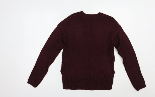New Look Girls Purple Crew Neck Acrylic Pullover Jumper Size 12-13 Years Pullover