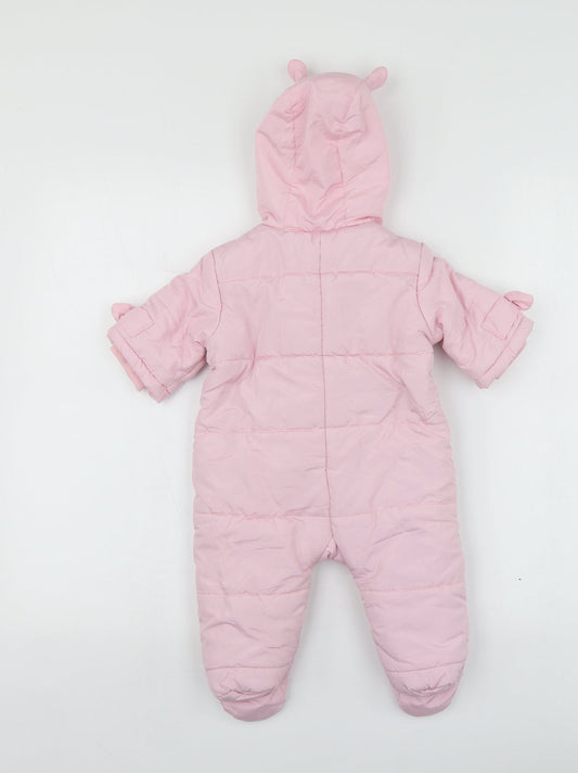 Love by Place Girls Pink Polyester Babygrow One-Piece Size 3-6 Months