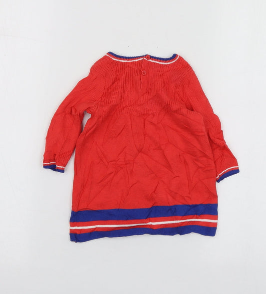 NEXT Girls Red Cotton Pullover Jumper Size 3-6 Months
