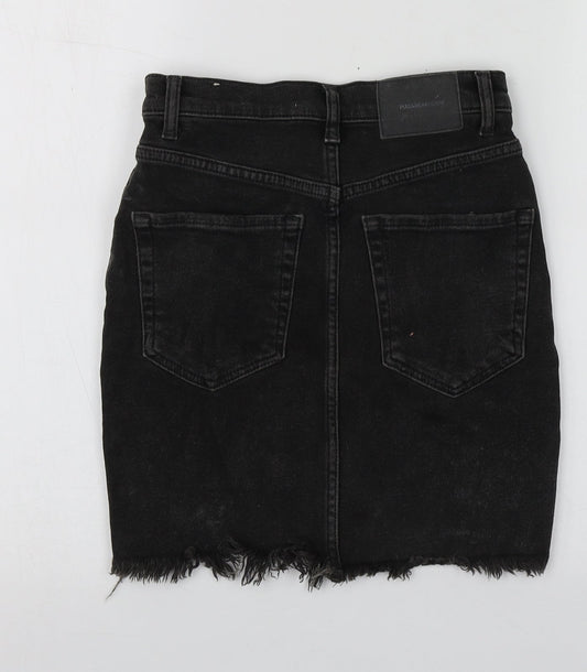 Pull&Bear Womens Grey Cotton Mini Skirt Size S