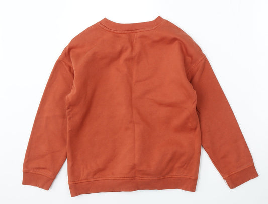 George Girls Orange Cotton Pullover Hoodie Size 10 Years