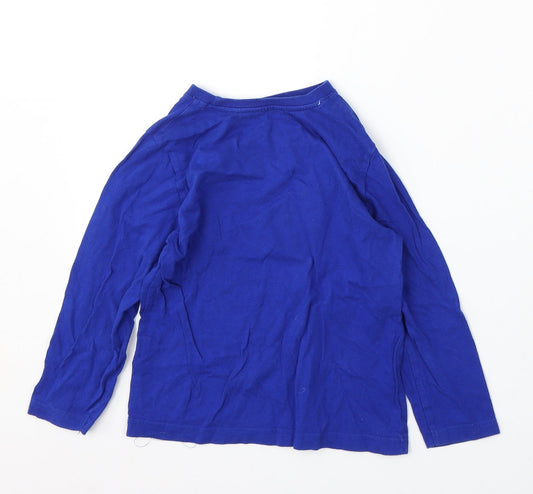 Primark Boys Blue Cotton Basic T-Shirt Size 5-6 Years Round Neck