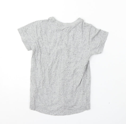 NEXT Boys Grey Cotton Basic T-Shirt Size 4 Years Round Neck
