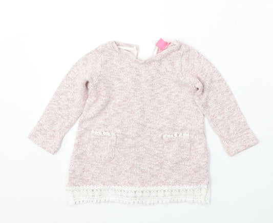 Young Dimension Girls Pink Cotton Pullover Jumper Size 12-18 Months