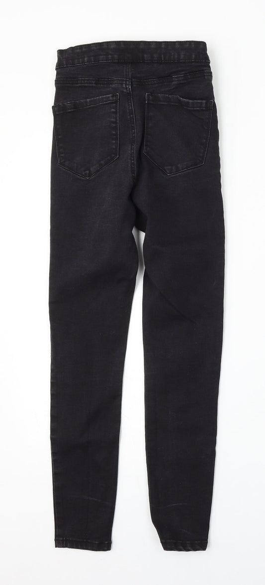 Denim Co Womens Black Cotton Skinny Jeans Size 8 L25 in Regular Button