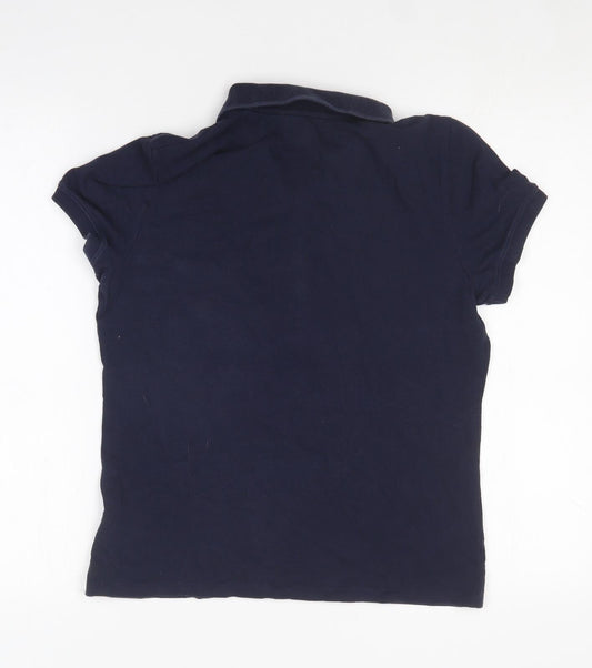 Aero Postale Boys Blue Cotton Basic Polo Size L Collared