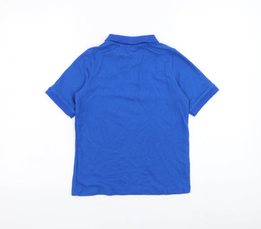 Slazenger Boys Blue Polyester Basic Polo Size 9-10 Years Collared Pullover
