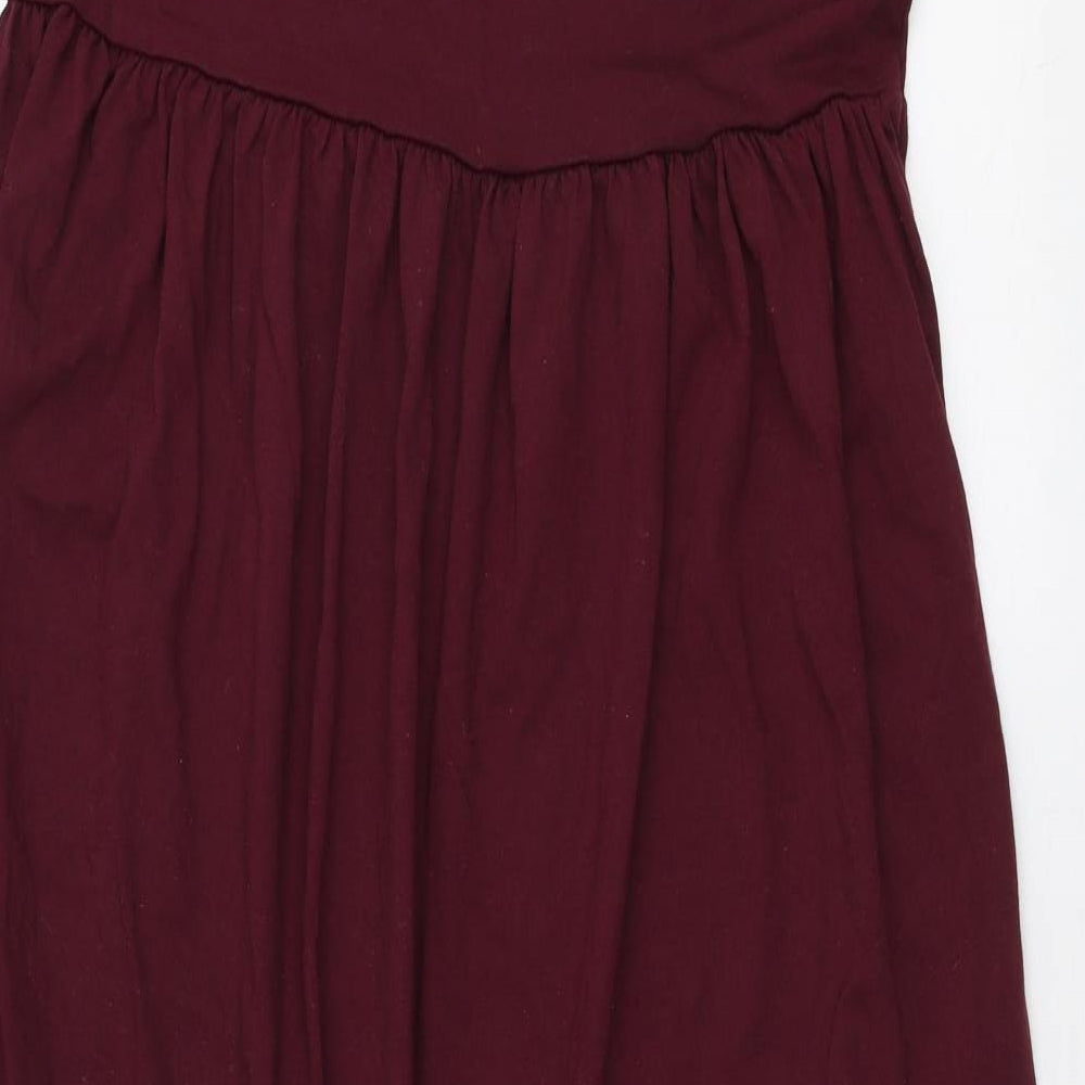 Missguided Womens Purple Polyester Skater Dress Size 6 Round Neck Pullover