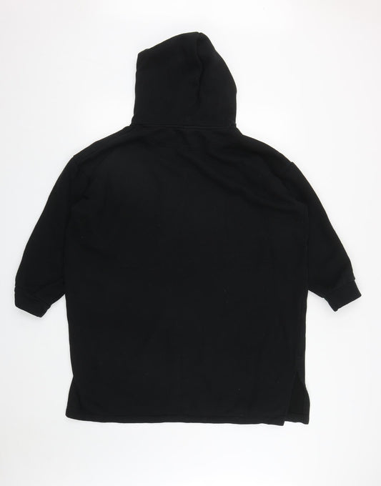 H&M Womens Black Cotton Pullover Hoodie Size M Drawstring