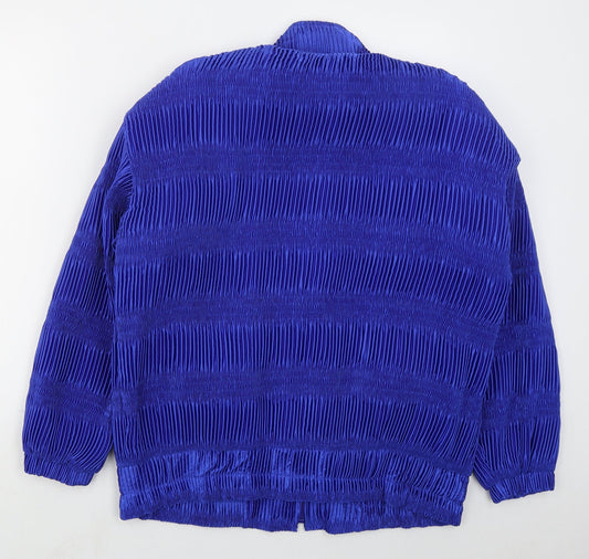 MD Model High Fashion Womens Blue Jacket Size L Zip