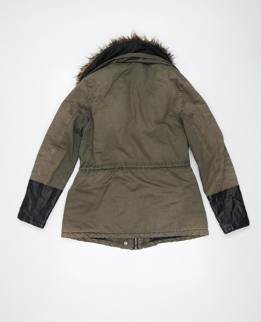Papaya Womens Green Parka Coat Size 10