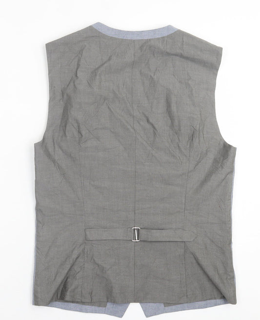 NEXT Mens Blue Cotton Jacket Suit Waistcoat Size 38