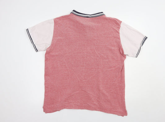 L.F.C. Mens Pink  Cotton  Polo Size L Collared Button - Liverpool FC