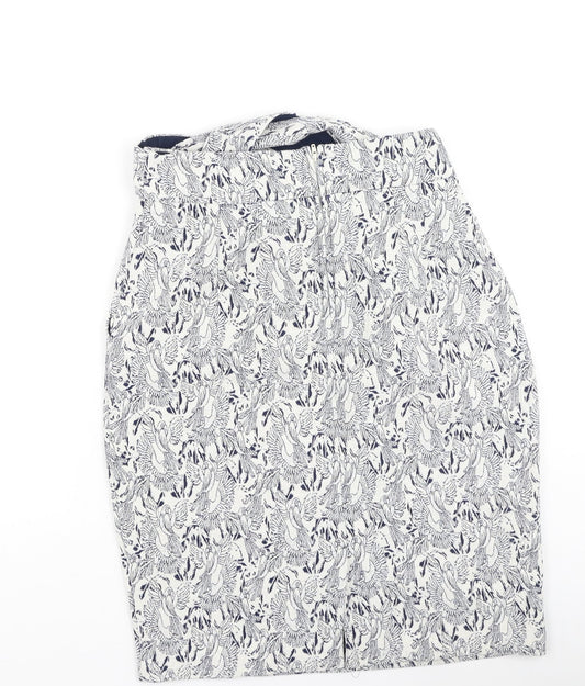 NAF NAF Womens White Cotton A-Line Skirt Size 34