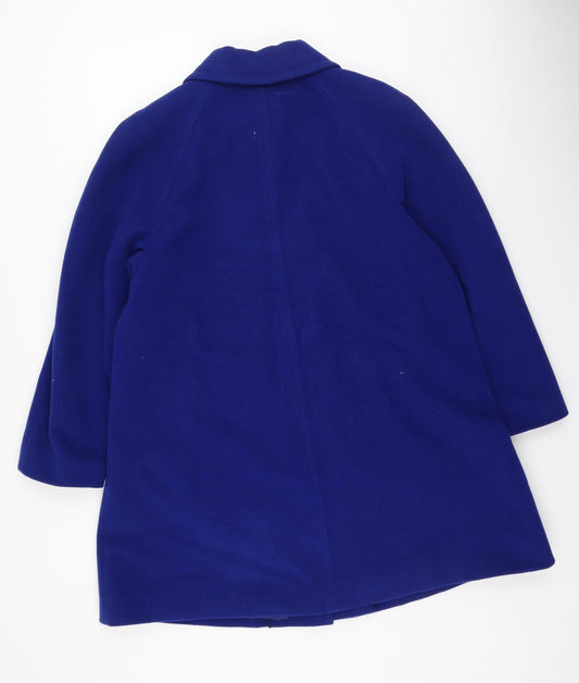 Preworn Womens Blue Trench Coat Coatigan Size 10