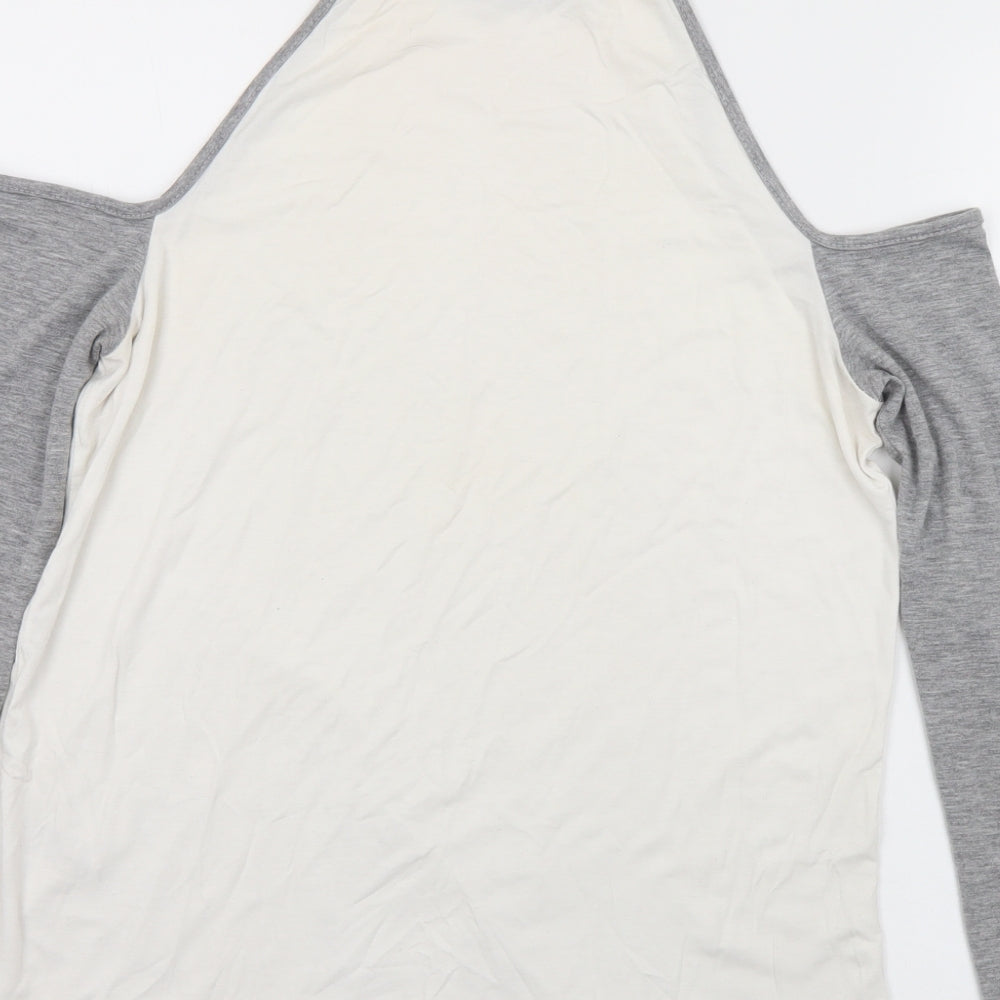 Missguided Womens White Viscose Basic T-Shirt Size 10 Halter