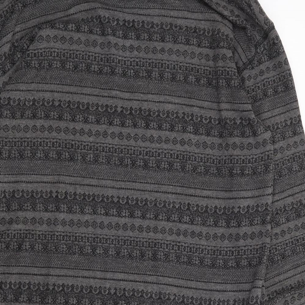 River Island Womens Grey Geometric Polyester Jumper Dress Size 14 Roll Neck Pullover