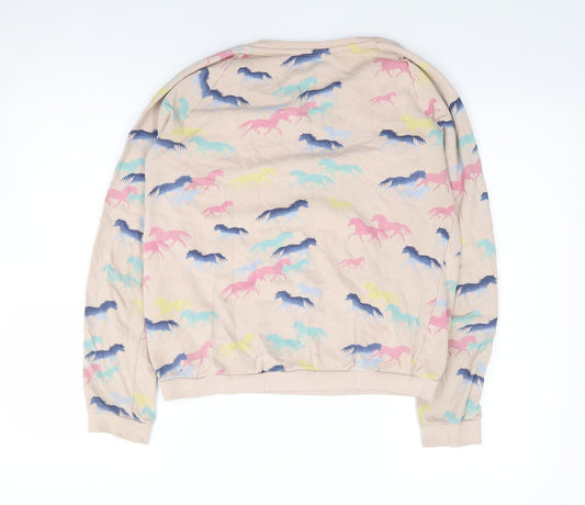 H&M Girls Multicoloured Geometric 100% Cotton Pullover Sweatshirt Size 15 Years Pullover - Unicorn