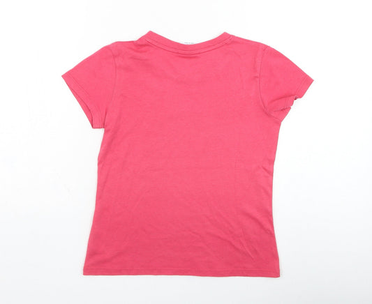 Canterbury Girls Pink Cotton Basic T-Shirt Size 6 Years Round Neck Pullover