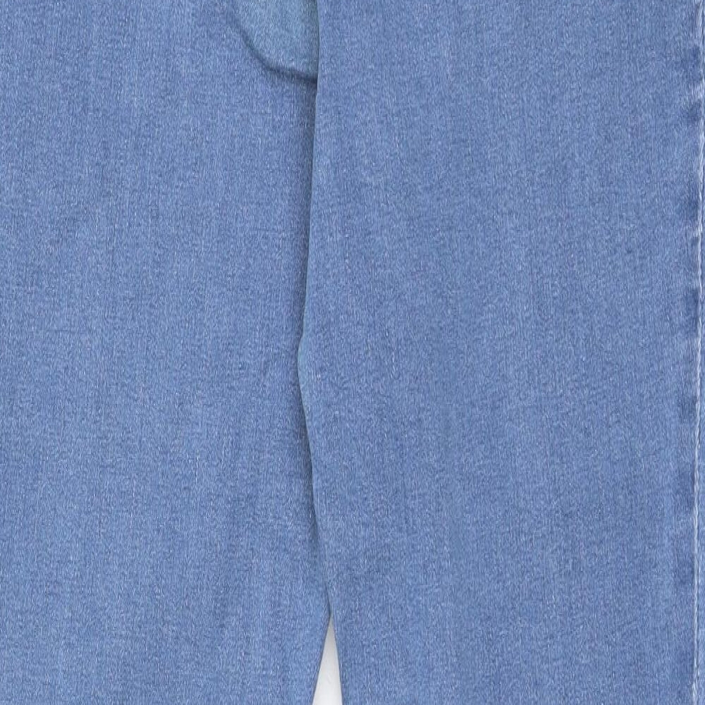 parasian Womens Blue Cotton Skinny Jeans Size 12 L30 in Slim Zip