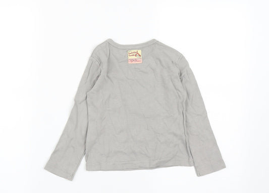 Twisted Twee Girls Grey Cotton Basic Casual Size 2-3 Years Round Neck - Acorn Print