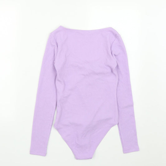 H&M Womens Purple Polyester Catsuit One-Piece Size S Snap