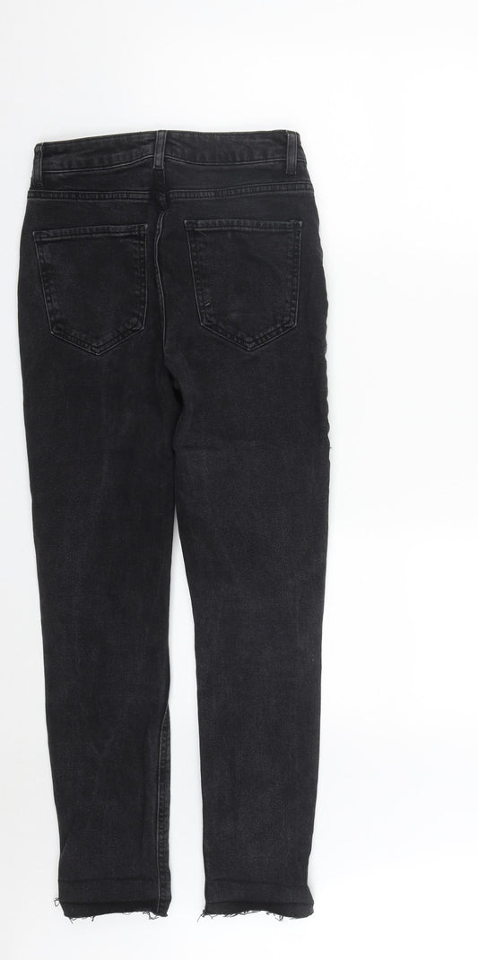 New Look Girls Black Cotton Straight Jeans Size 13 Years Regular Zip