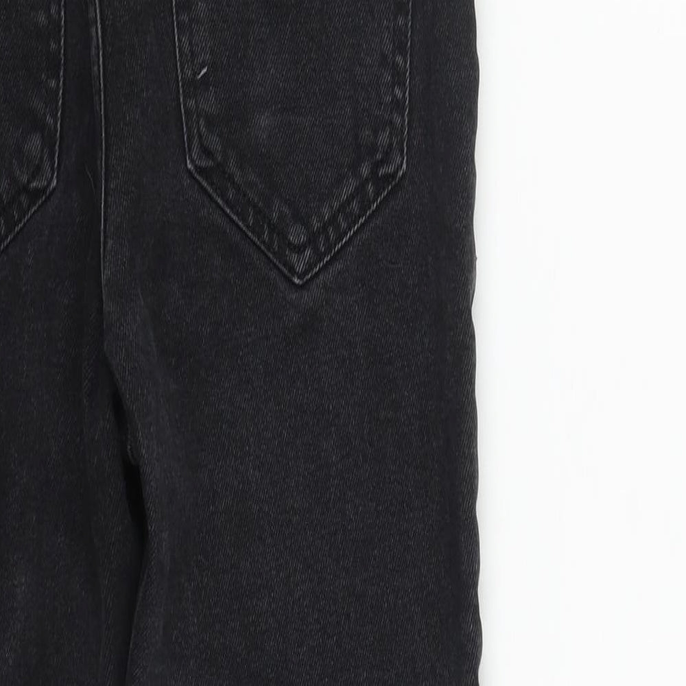 New Look Girls Black Cotton Straight Jeans Size 13 Years Regular Zip